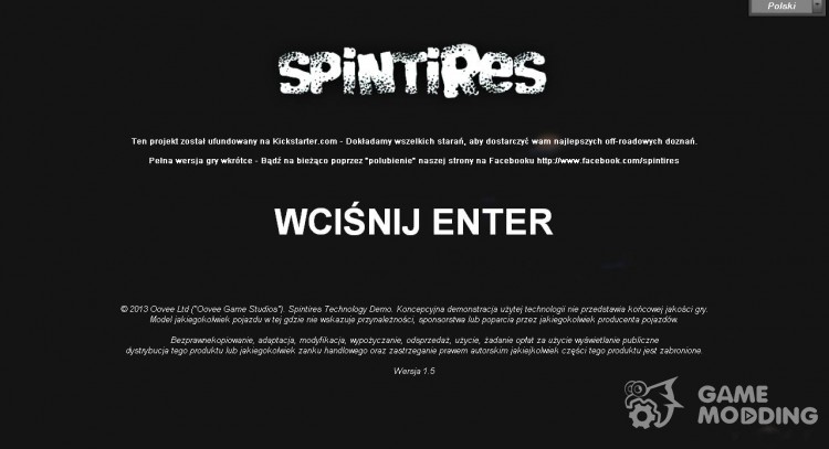 Перевод на Польский (tłumaczenie na Polski) для Spintires DEMO 2013