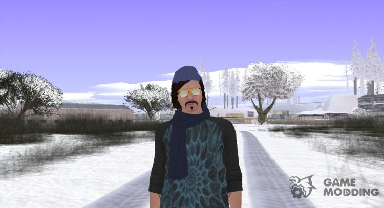Skin GTA Online в шапке и шарфе для GTA San Andreas