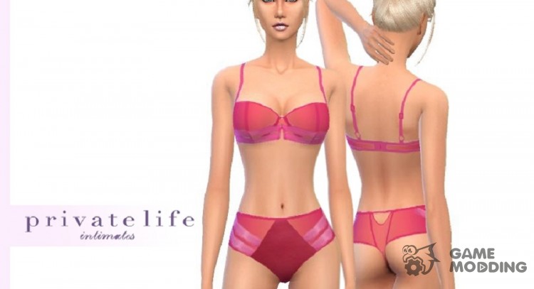 Implicite lingerie inspired pink set for Sims 4