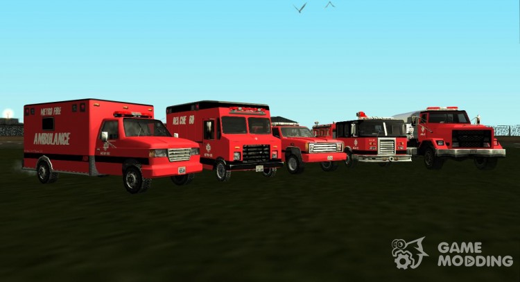 PACK standard cars in the style of Metro Fire for GTA San Andreas