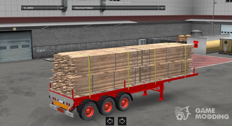 Old School Flatbed Trailer для Euro Truck Simulator 2