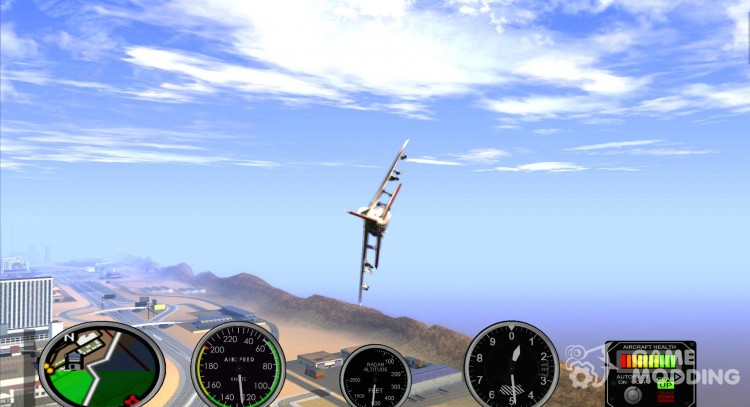 Instrumentos de aire en un avión para GTA San Andreas