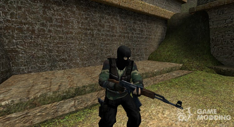 Джунгли камуфляж с черной маской для Counter-Strike Source