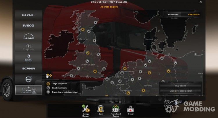 Сохранение (Карта исследована на 100%) для Euro Truck Simulator 2