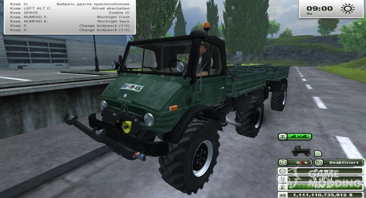 Unimog U 84 406 Series and Trailer v 1.1 Forest for Farming Simulator 2013