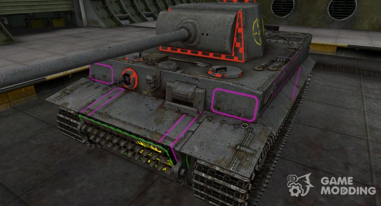 Контурные зоны пробития PzKpfw VI Tiger для World Of Tanks