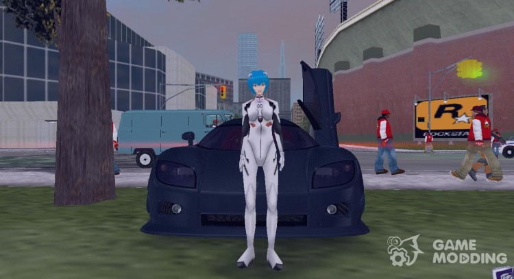 REI in the costume of the end of Evangelion for GTA 3