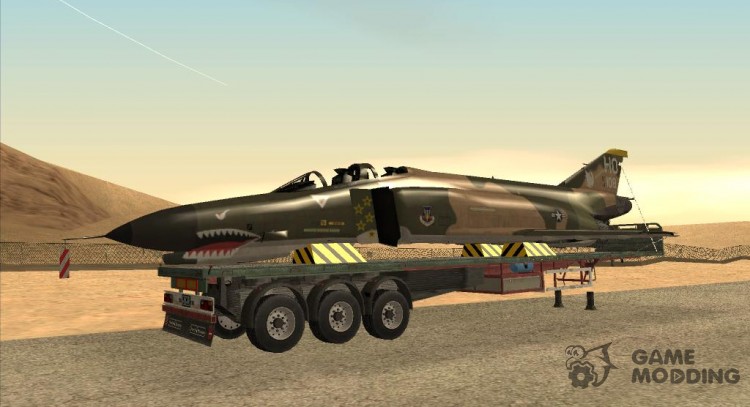 Semi-trailer with F-4E Phantom II for GTA San Andreas