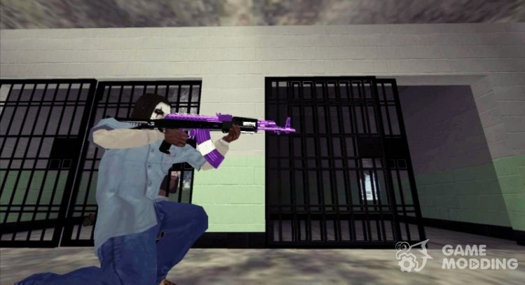 Фиолетовый AK47 для GTA San Andreas