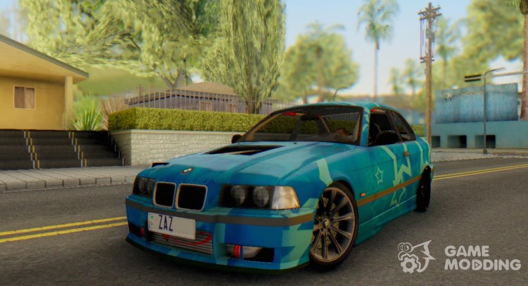 Bmw M3 E36 Coupe Blue Star for GTA San Andreas