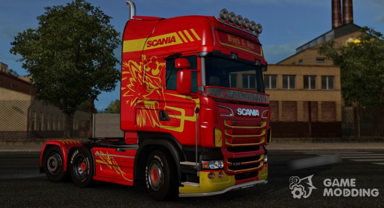 El skin de Bjork ans son para Scania RjL para Euro Truck Simulator 2