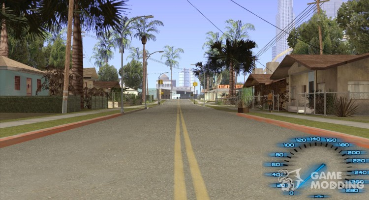 Синий Спидометр для GTA San Andreas