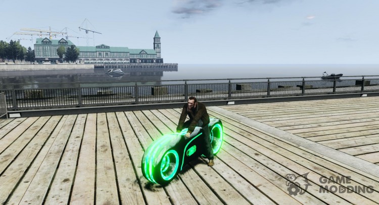 Мотоцикл из Трон (зеленый неон) для GTA 4