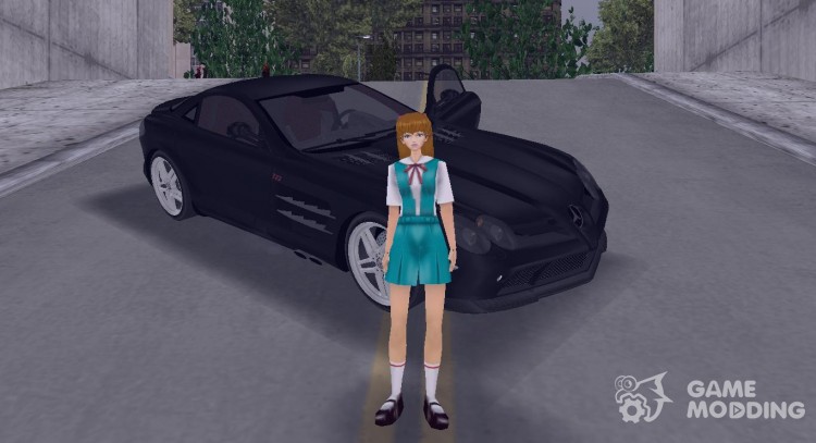 Asuka in school uniform from the end of Evangelion for GTA 3