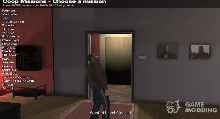 Mission selection for GTA 4