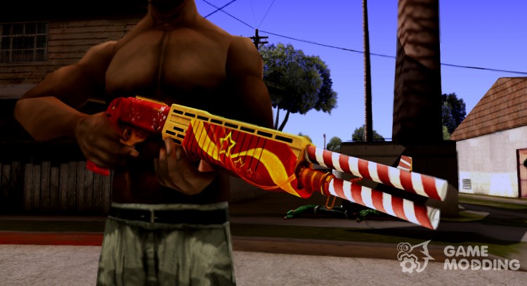Новогодний дробовик SPAS-12 из WarFace для GTA San Andreas