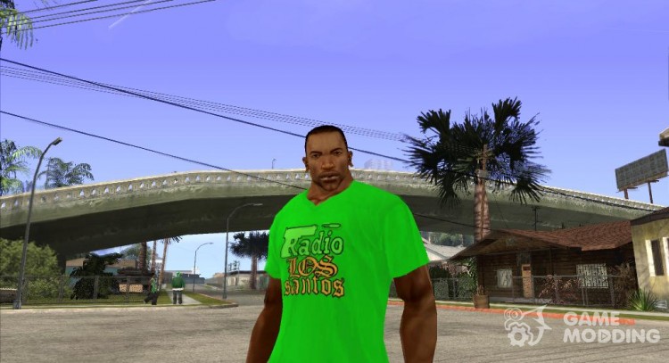 CJ en la camiseta (Radio Los Santos ) para GTA San Andreas