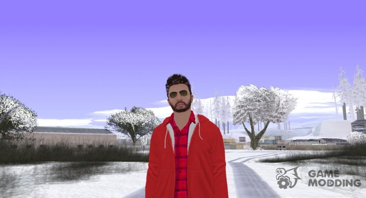 Skin GTA Online в красной куртке для GTA San Andreas