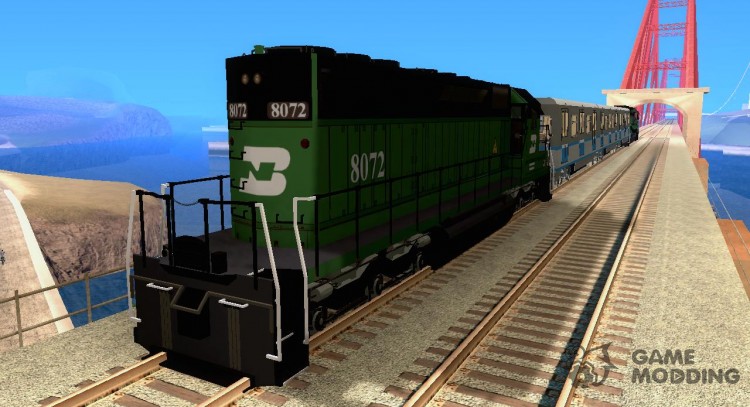 La locomotora SD 40 Burlington Northern 8072 para GTA San Andreas