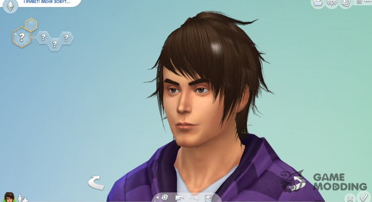 Мужская прическа Hair-04M для Sims 4