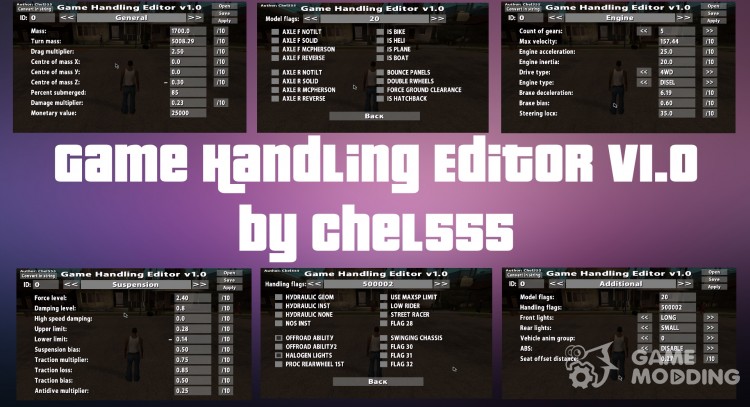Game Handling Editor v1.0 for GTA San Andreas