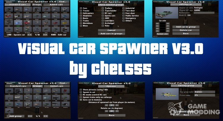 Visual Car Spawner v3.0 for GTA San Andreas