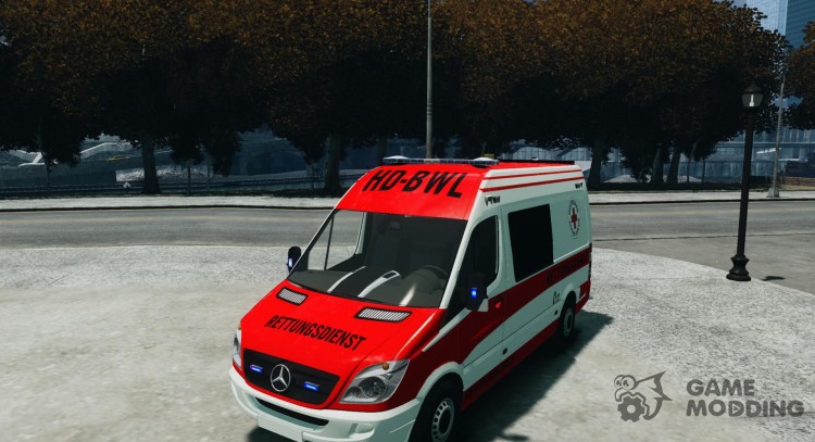 Mercedes-Benz Sprinter [DRK] Ambulance [Krankenwagen] для GTA 4