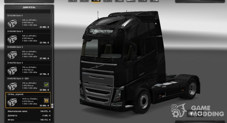 Los motores de 1010 ps para Euro Truck Simulator 2