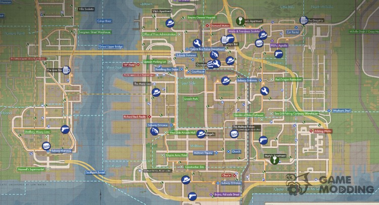 El mapa completo para Mafia II