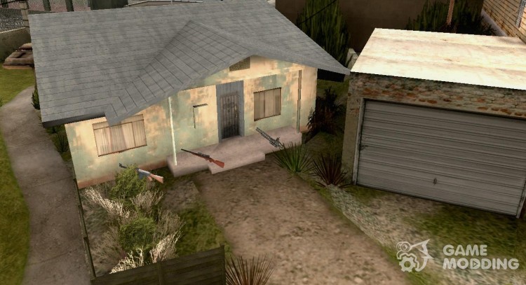 Оружие возле дома CJ для GTA San Andreas