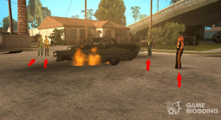 La reacción de педов en взорванные auto como en el GTA VC v2 para GTA San Andreas