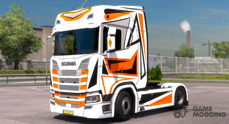 Orange Black для Scania S580 для Euro Truck Simulator 2