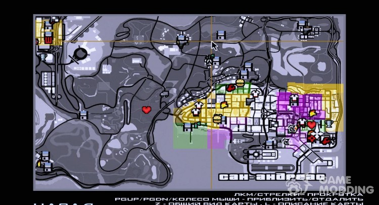 Черно-белая карта (не в стиле gta4) для GTA San Andreas