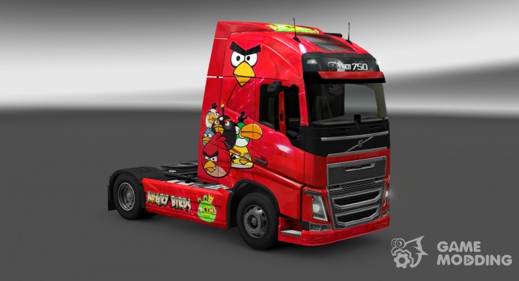 El skin de Angry Birds Volvo FH 2012 para Euro Truck Simulator 2