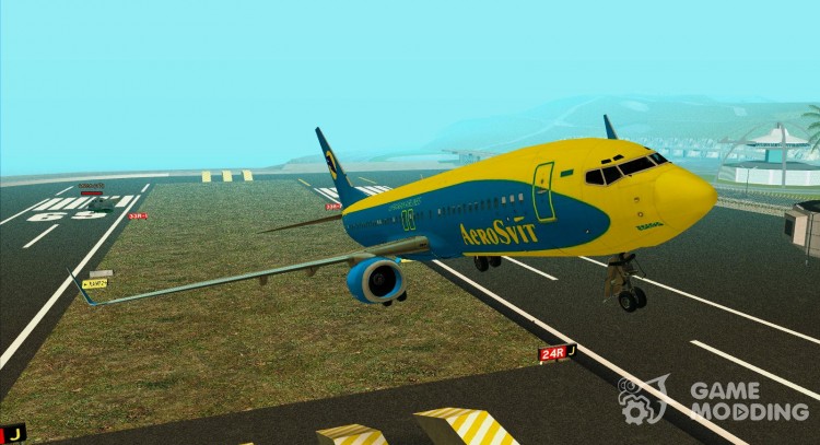 Un Boeing 737-800 AeroSvit Ukrainian Airlines para GTA San Andreas
