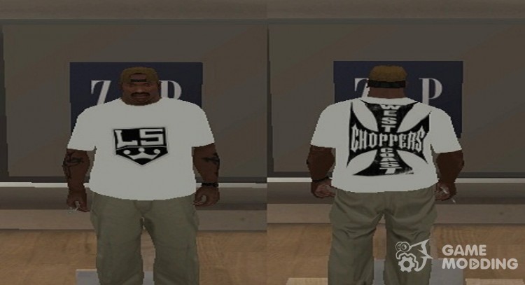 White t-shirt with the brand W.C. Choppers for GTA San Andreas