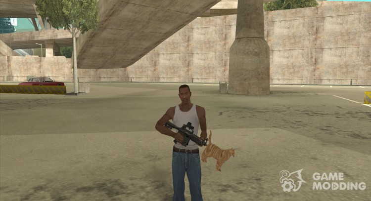 Кот вместо глушителя на M4 для GTA San Andreas