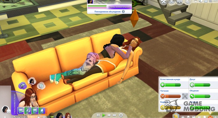Парные лежачие позы Click couple poses для Sims 4