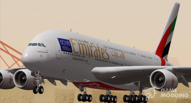 El Airbus A380-800 Emirates para GTA San Andreas