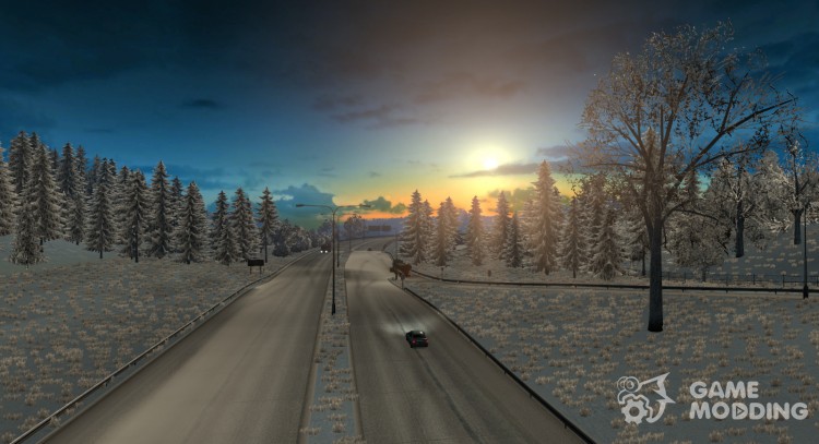Winter mod 3.0.1 (HQ) for Euro Truck Simulator 2