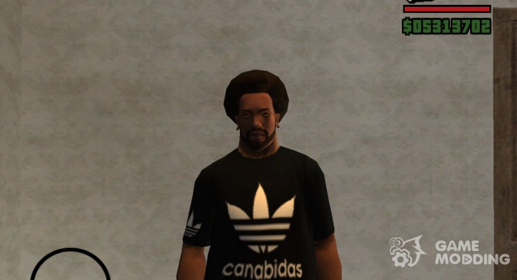 Черная футболка Canabidas для GTA San Andreas