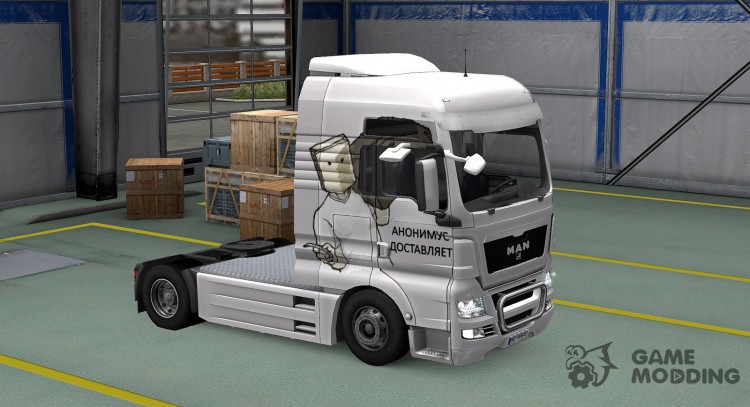 Скин Anonymous delivers для MAN TGX для Euro Truck Simulator 2