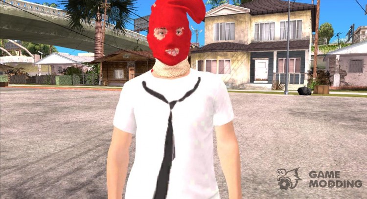 Skin GTA V Online 2015 в красной маске для GTA San Andreas