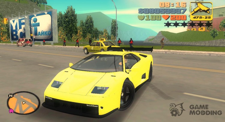 Lamborghini Diablo GTR TT Black Revel для GTA 3