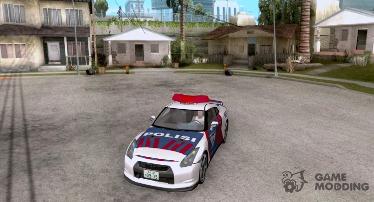 Nissan GT-R R35 Indonesia policía para GTA San Andreas