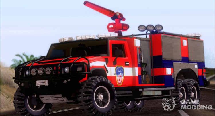 Hummer H2 Firetruck Fire Department City of Los Sanos для GTA San Andreas