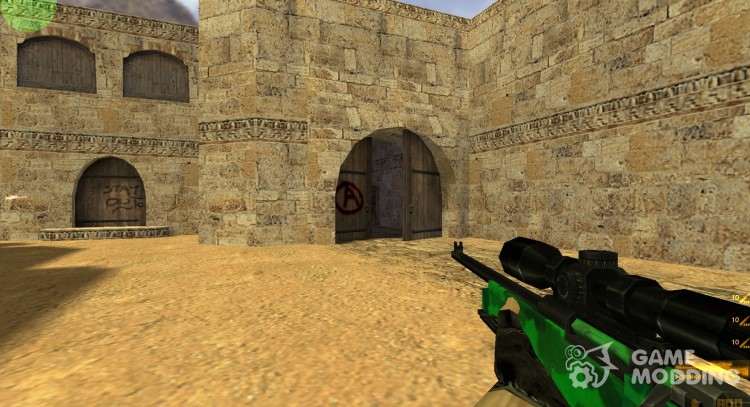 Green camo AWP for Counter Strike 1.6