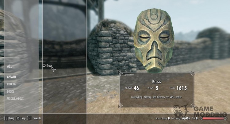 La máscara de sacerdote - totalmente invisible para TES V: Skyrim