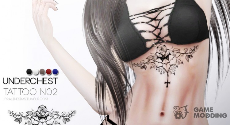 Underchest Tattoo N02 for Sims 4