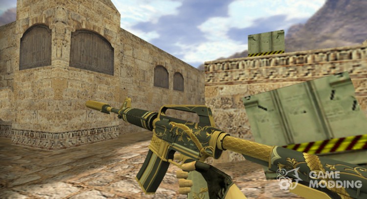 M4A1 Golden spiral for Counter Strike 1.6